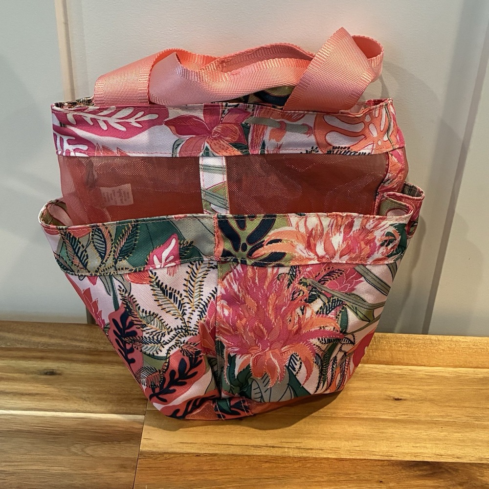 Vera Bradley ReActive Shower Caddy Rain Forest Canopy Coral Floral Dorm Tote